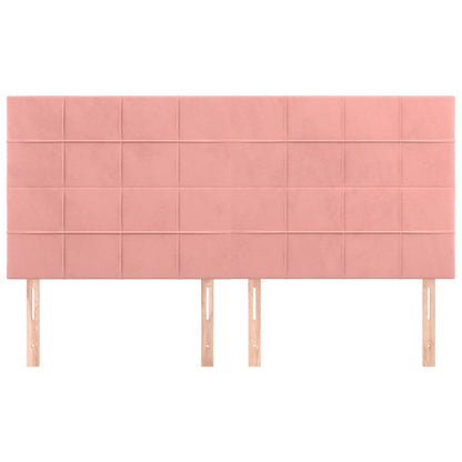 Testiera 4 pz Rosa 80x5x78/88 cm in Velluto