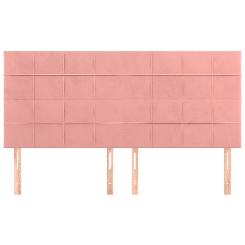 Testiera 4 pz Rosa 80x5x78/88 cm in Velluto