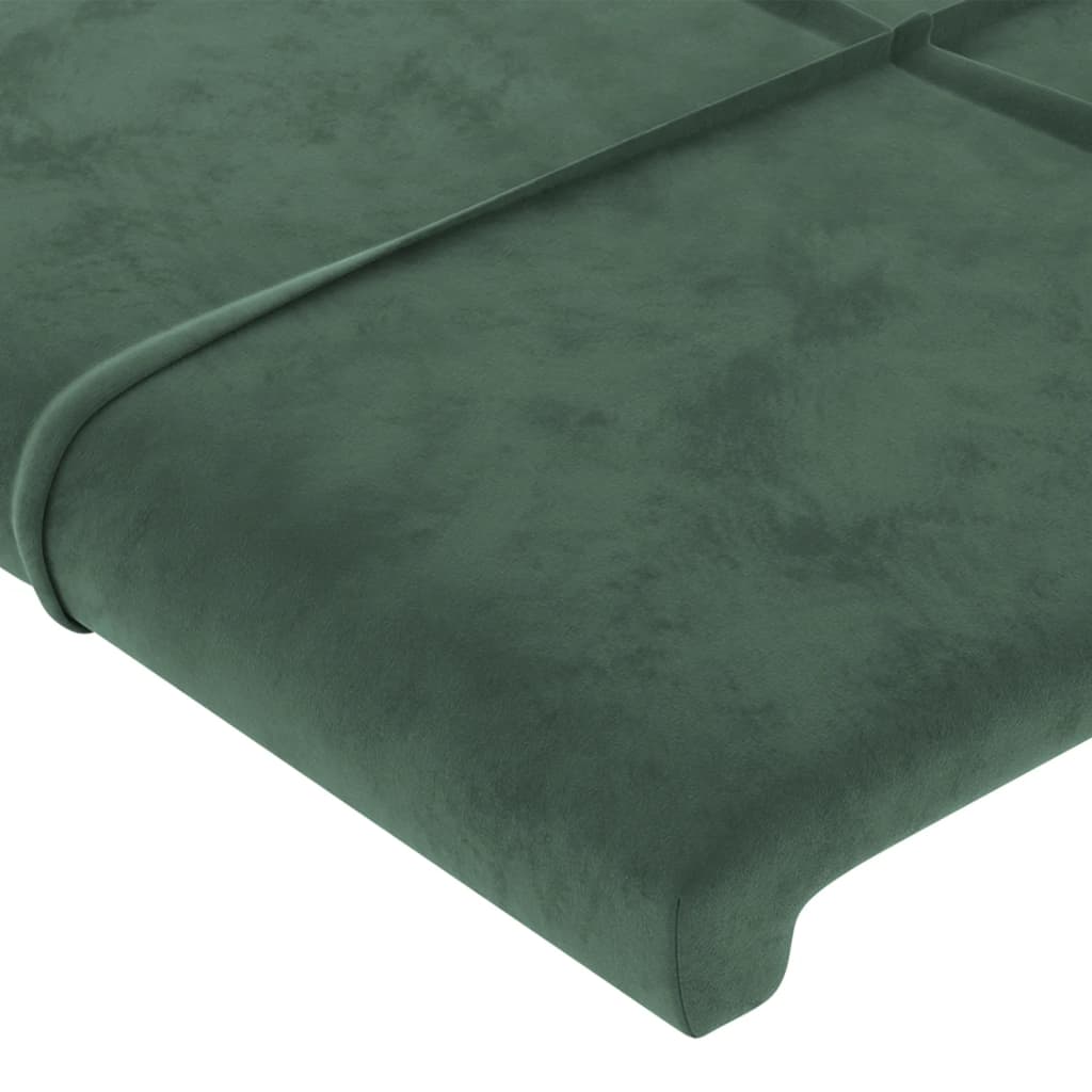 Testiera 4 pz Verde scuro 90x5x78/88 cm in Velluto