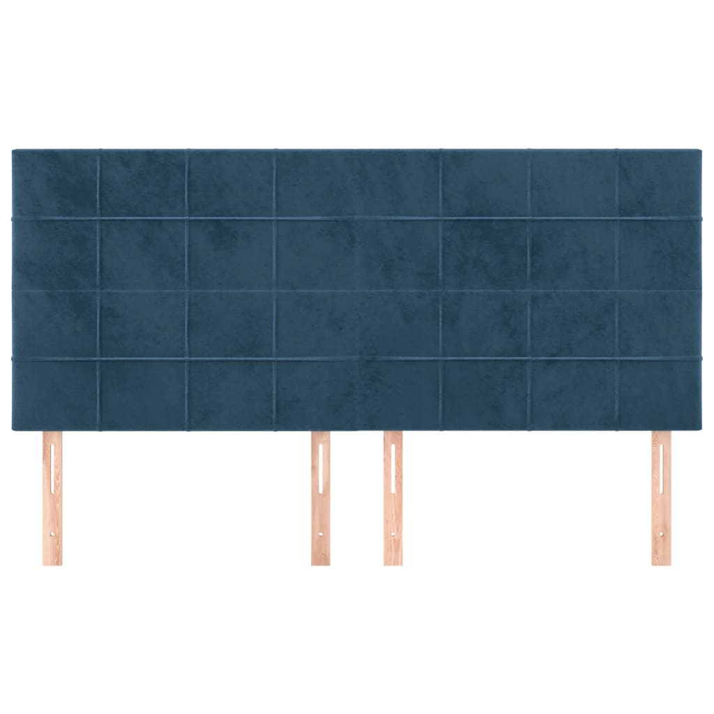 Testiera 4 pz Blu scuro 90x5x78/88 cm in Velluto
