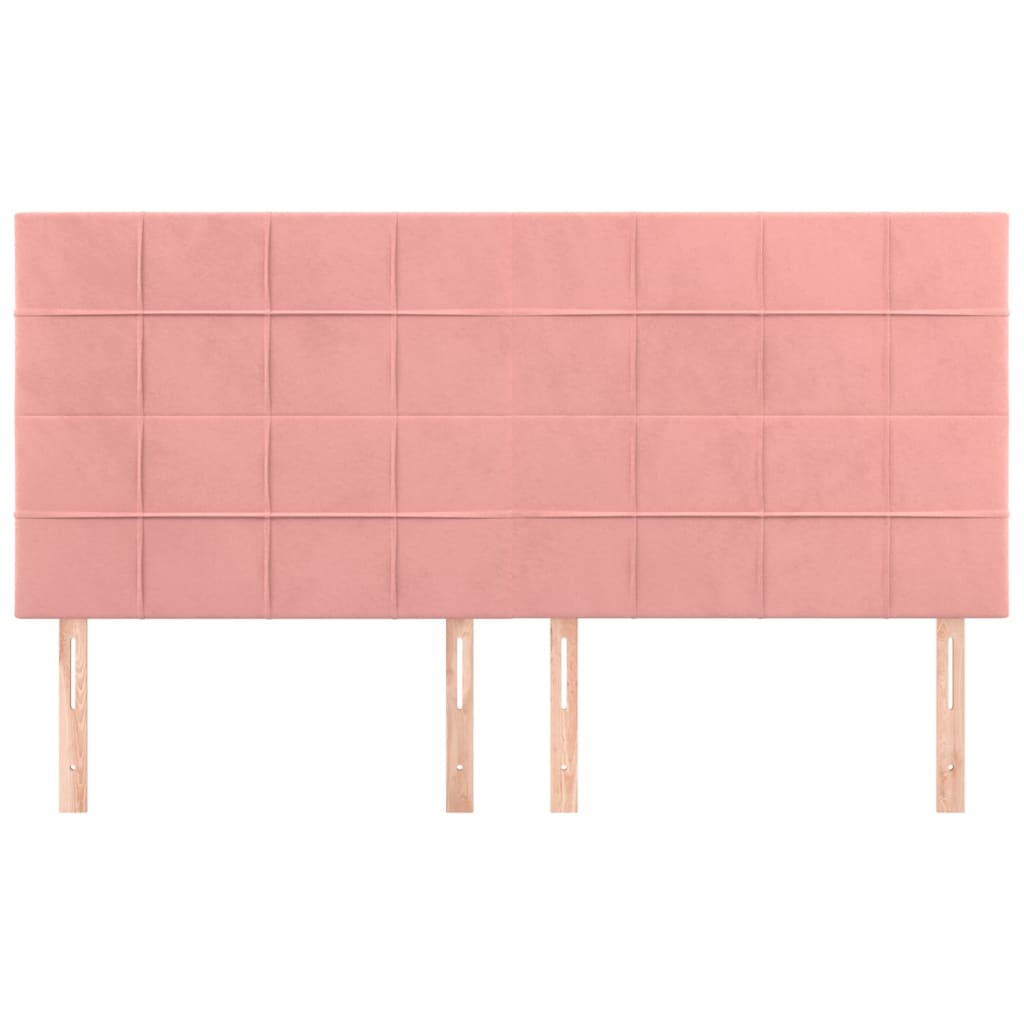 Testiera 4 pz Rosa 90x5x78/88 cm in Velluto