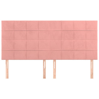 Testiera 4 pz Rosa 90x5x78/88 cm in Velluto