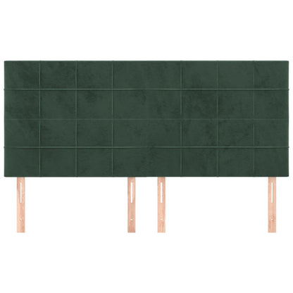 Testiere 4 pz Verde Scuro 100x5x78/88 cm in Velluto