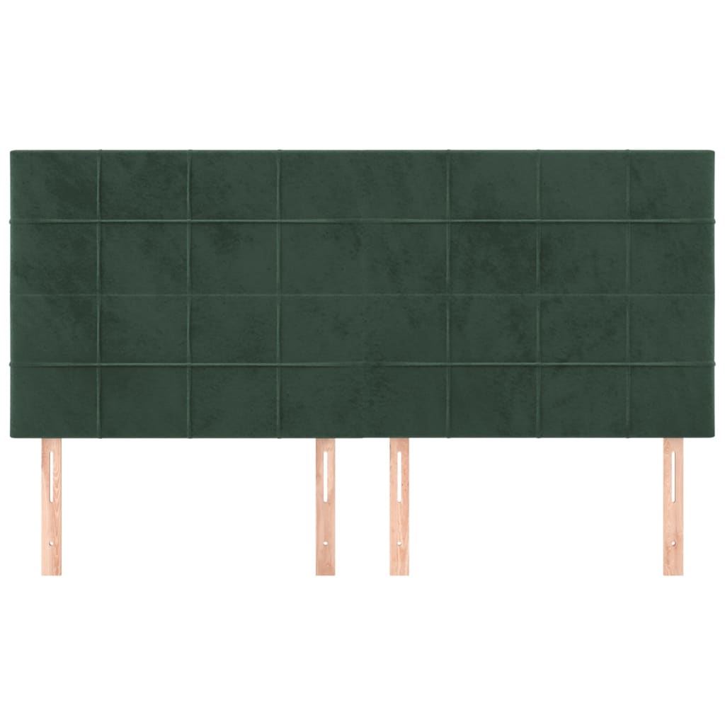 Testiere 4 pz Verde Scuro 100x5x78/88 cm in Velluto