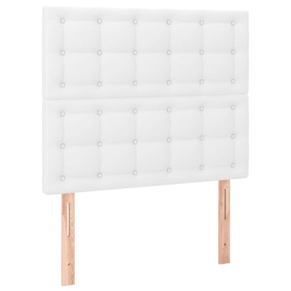 Testiera 2 pz Bianco 80x5x78/88 cm in Similpelle
