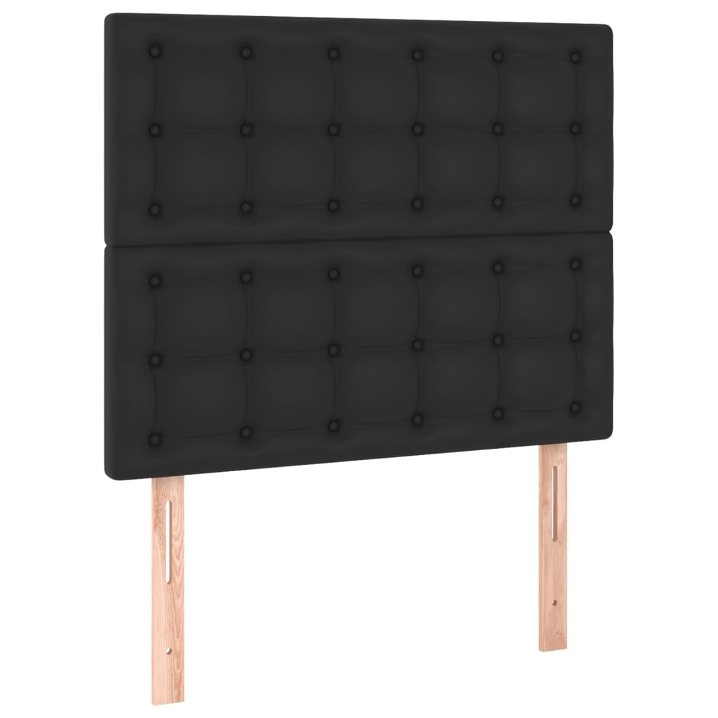 Testiera 2 pz Nero 90x5x78/88 cm in Similpelle