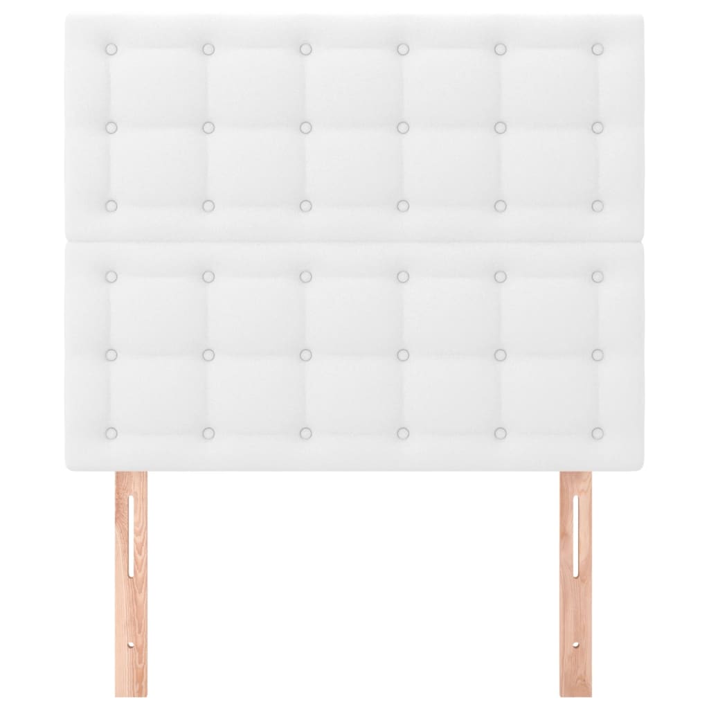 Testiera 2 pz Bianca 90x5x78/88 cm in Similpelle