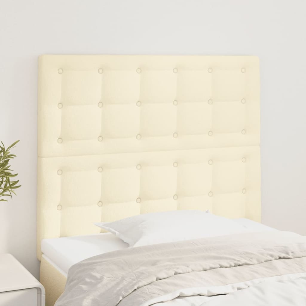 Testiera Crema 90x5x118/128 cm Similpelle
