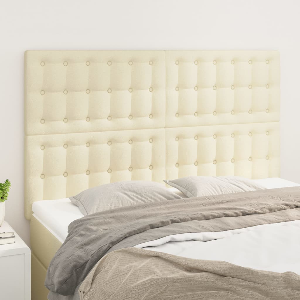 Testiera Crema 144x5x118/128 cm Similpelle