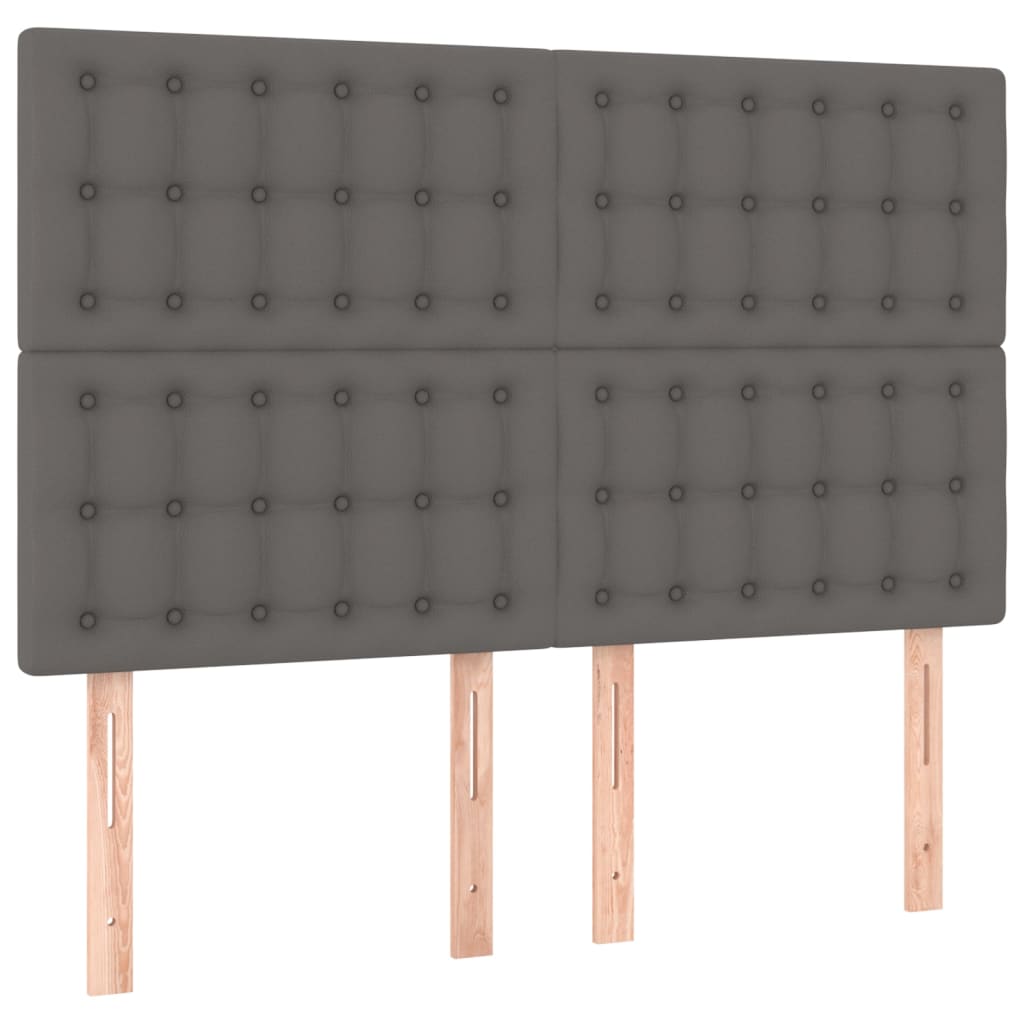 Testiere 4 pz Grigie 72x5x78/88 cm in Similpelle