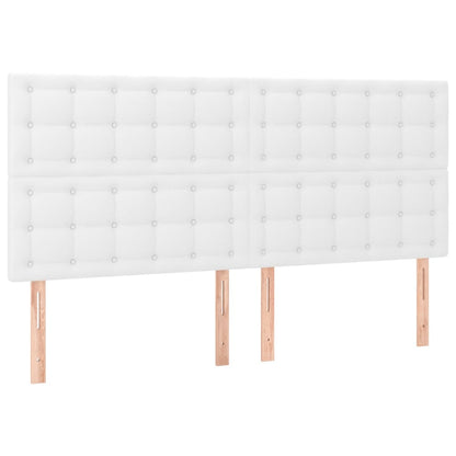Testiera 4 pz Bianco 80x5x78/88 cm in Similpelle