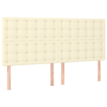 Testiera Crema 160x5x118/128 cm Similpelle