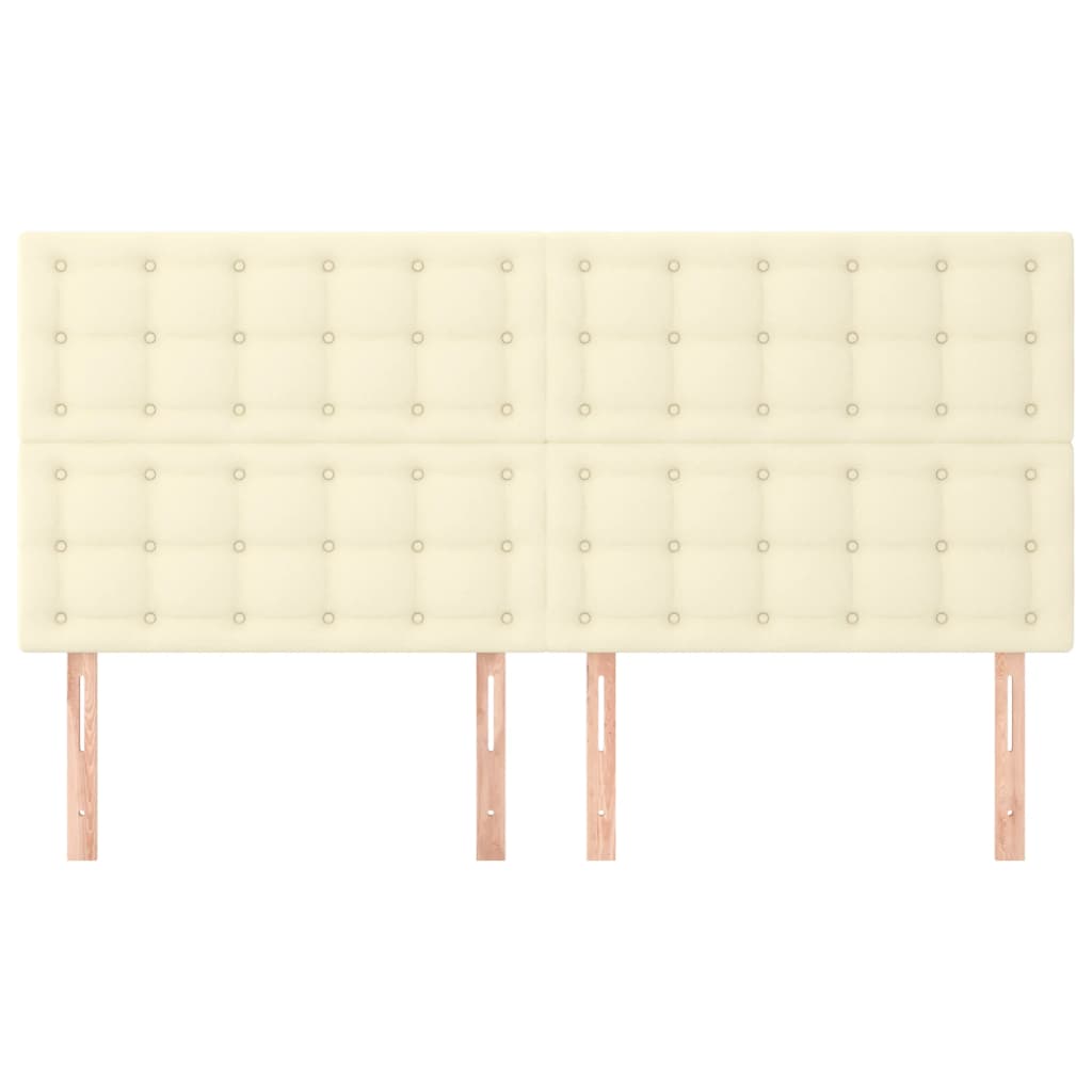 Testiera Crema 200x5x118/128 cm Similpelle