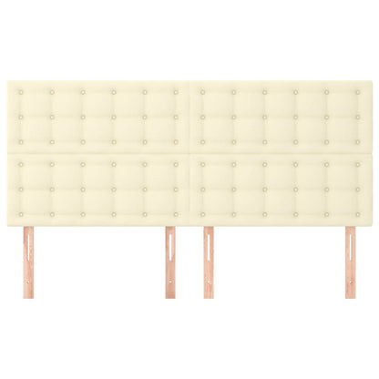 Testiera Crema 200x5x118/128 cm Similpelle