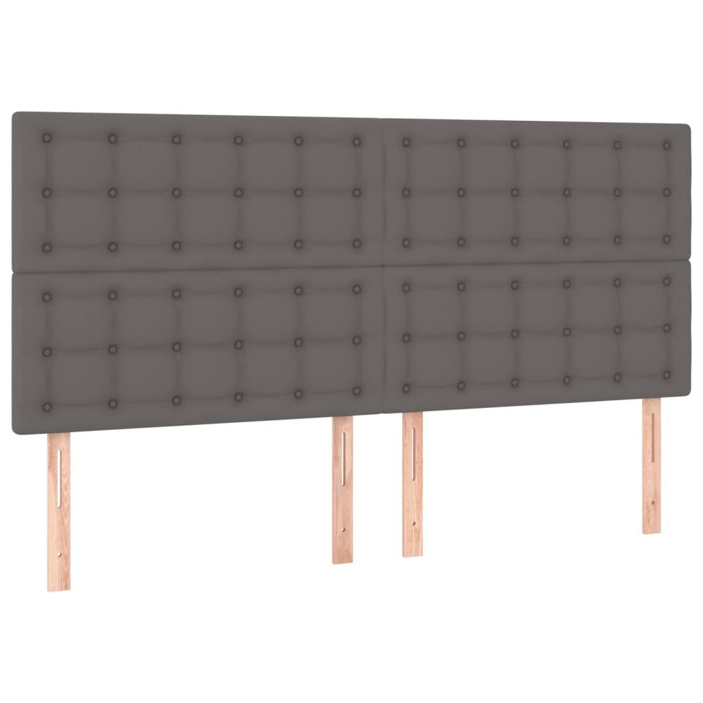 Testiere 4 pz Grigie 100x5x78/88 cm in Similpelle