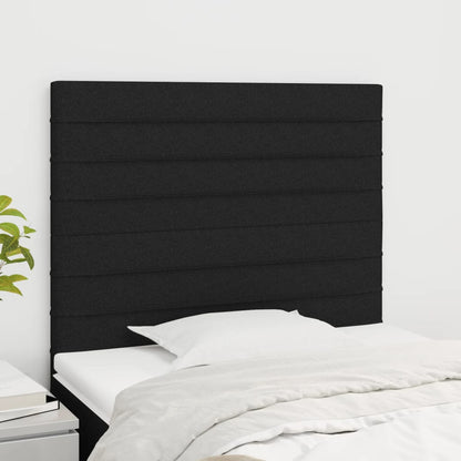 Testiera Nera 80x5x118/128 cm Tessuto