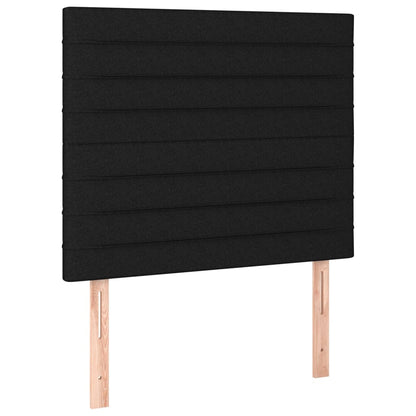 Testiera Nera 100x5x118/128 cm Tessuto
