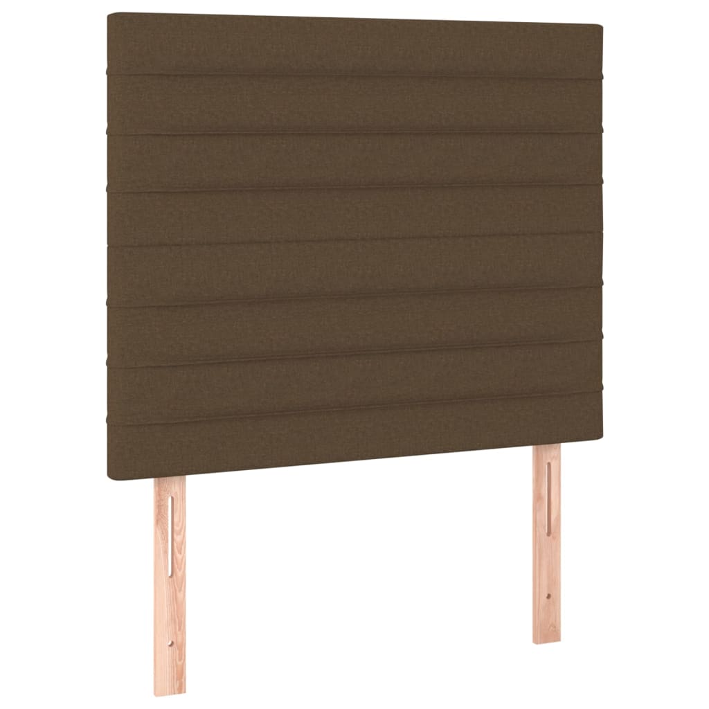 Testiera 2 pz Marrone Scuro 100x5x78/88 cm in Tessuto