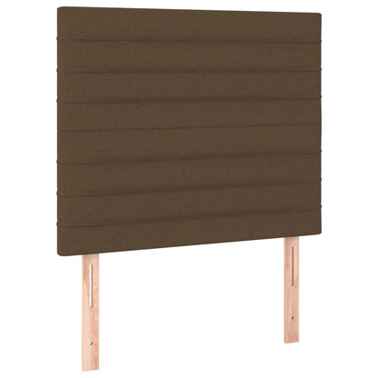 Testiera 2 pz Marrone Scuro 100x5x78/88 cm in Tessuto