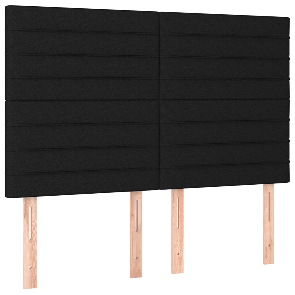 Testiera Nera 144x5x118/128 cm Tessuto