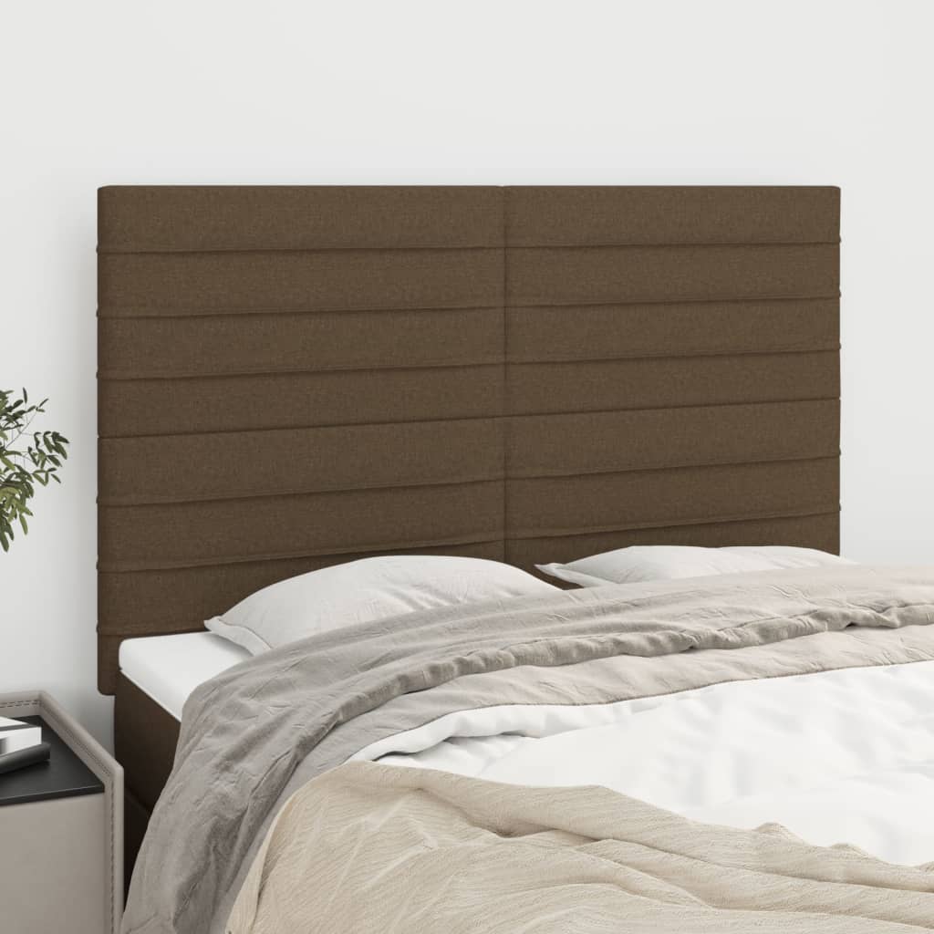 Testiera Marrone Scuro 144x5x118/128 cm Tessuto