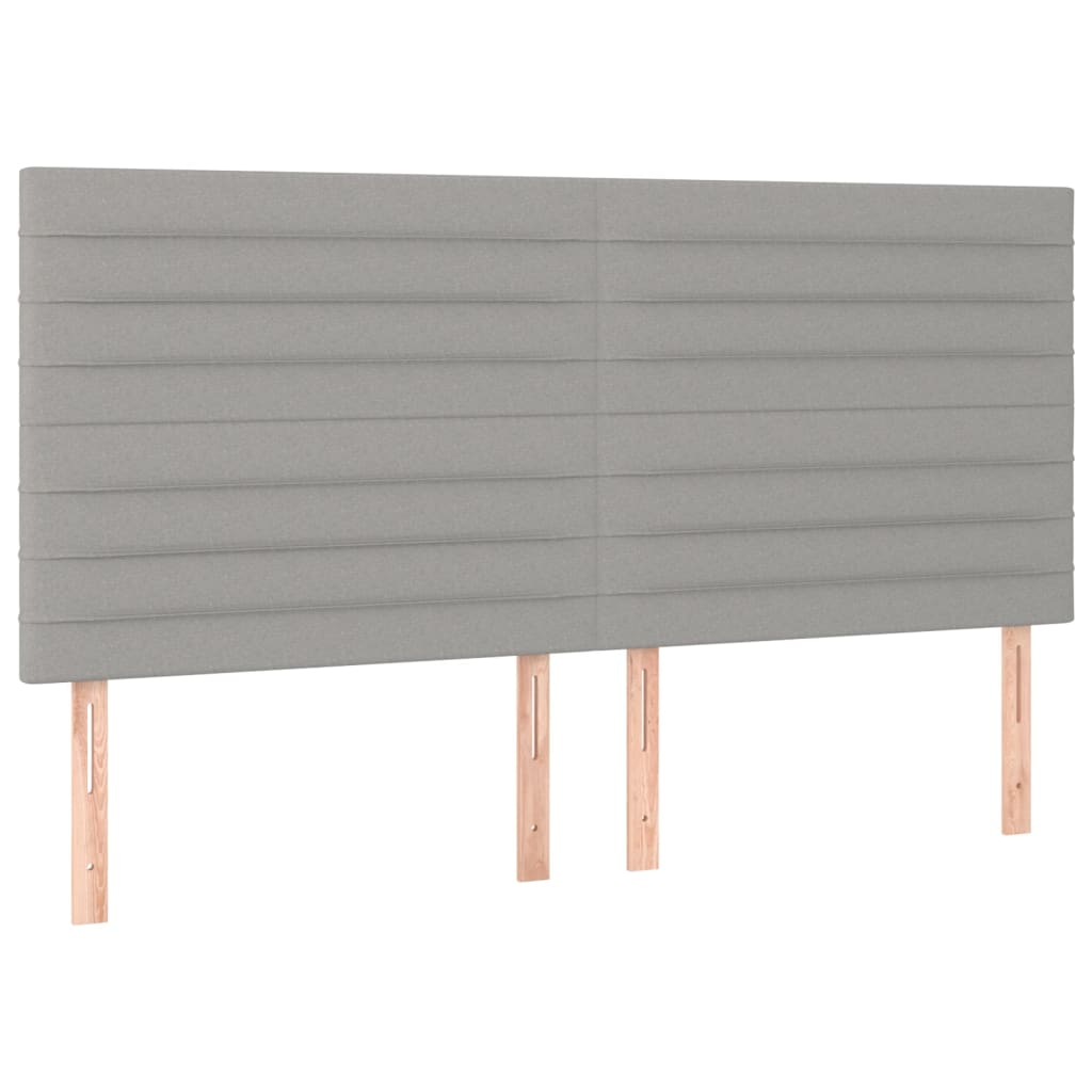 Testiera Grigio Chiaro 160x5x118/128 cm Tessuto