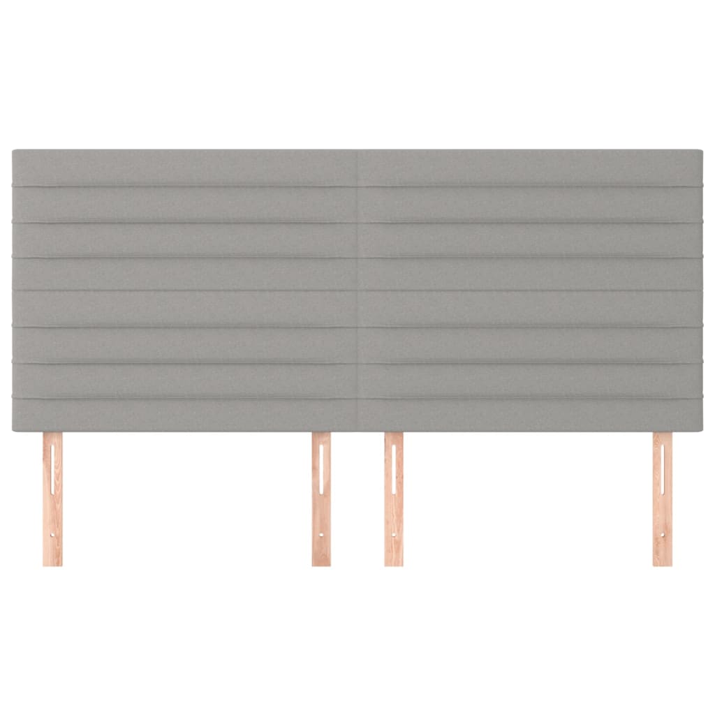 Testiera 4 pz Grigio Chiaro 80x5x78/88 cm in Tessuto