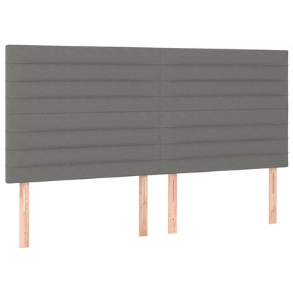 Testiera Grigio Scuro 160x5x118/128 cm Tessuto