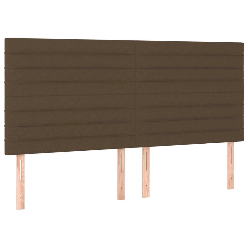 Testiera Marrone Scuro 180x5x118/128 cm Tessuto