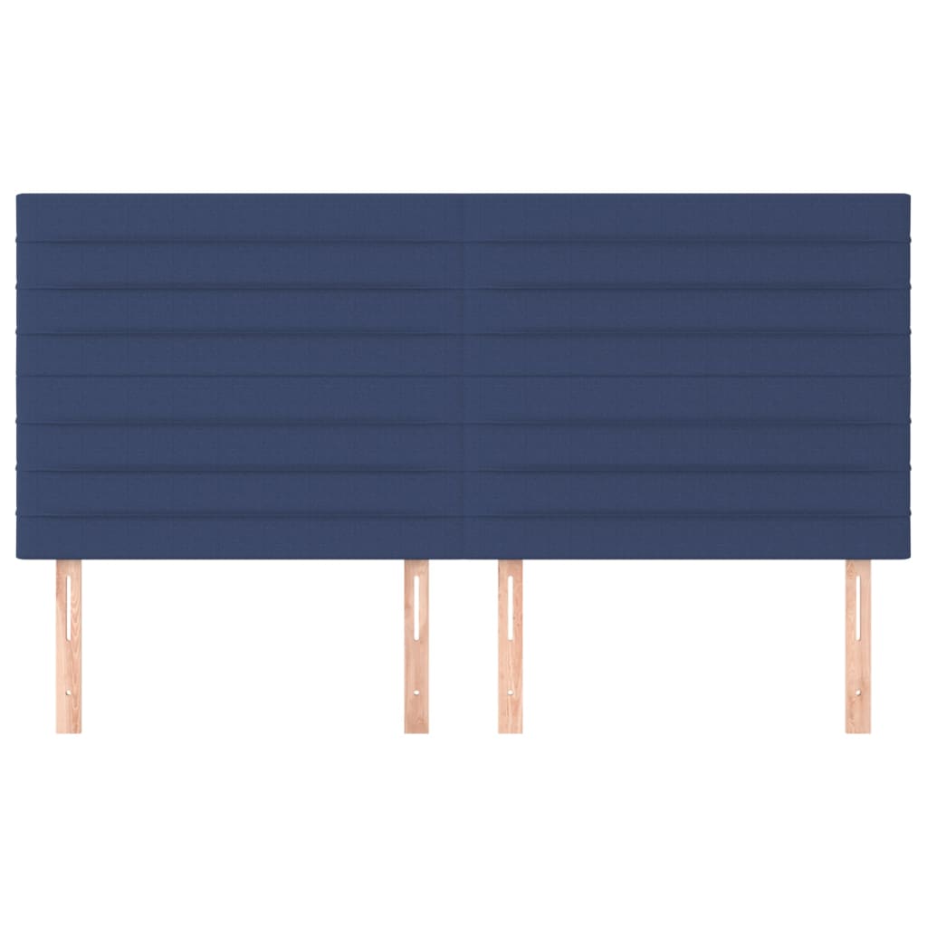 Testiera 4 pz Blu 90x5x78/88 cm in Tessuto