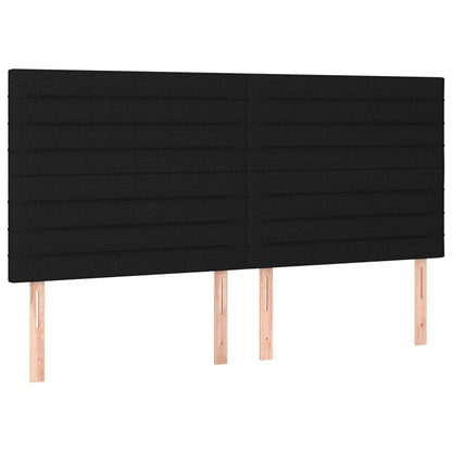 Testiera Nera 200x5x118/128 cm Tessuto
