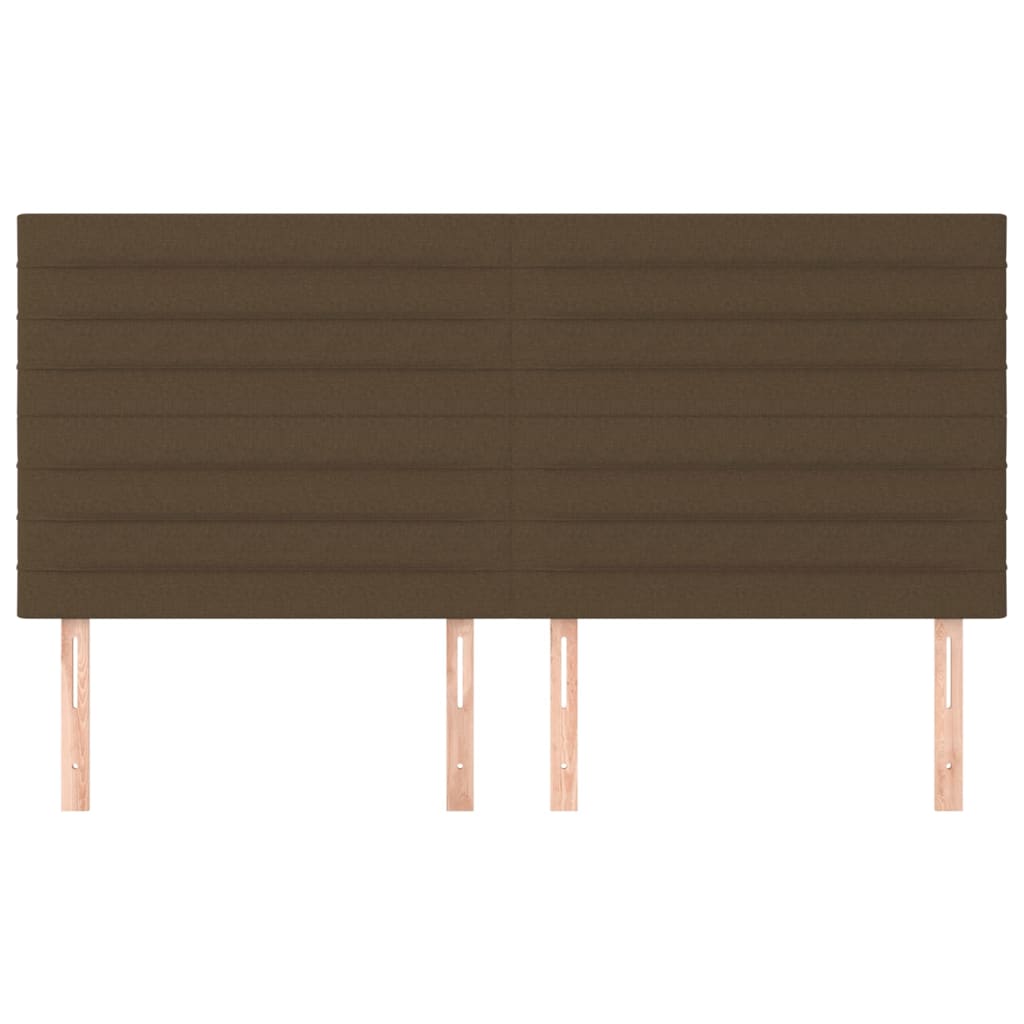 Testiera 4 pz Marrone Scuro 100x5x78/88 cm in Tessuto