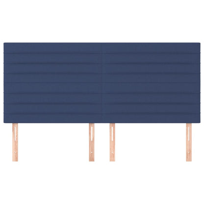Testiera 4 pz Blu 100x5x78/88 cm in Tessuto
