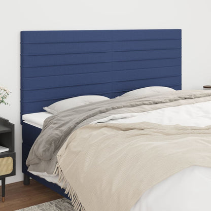 Testiera Blu 200x5x118/128 cm Tessuto