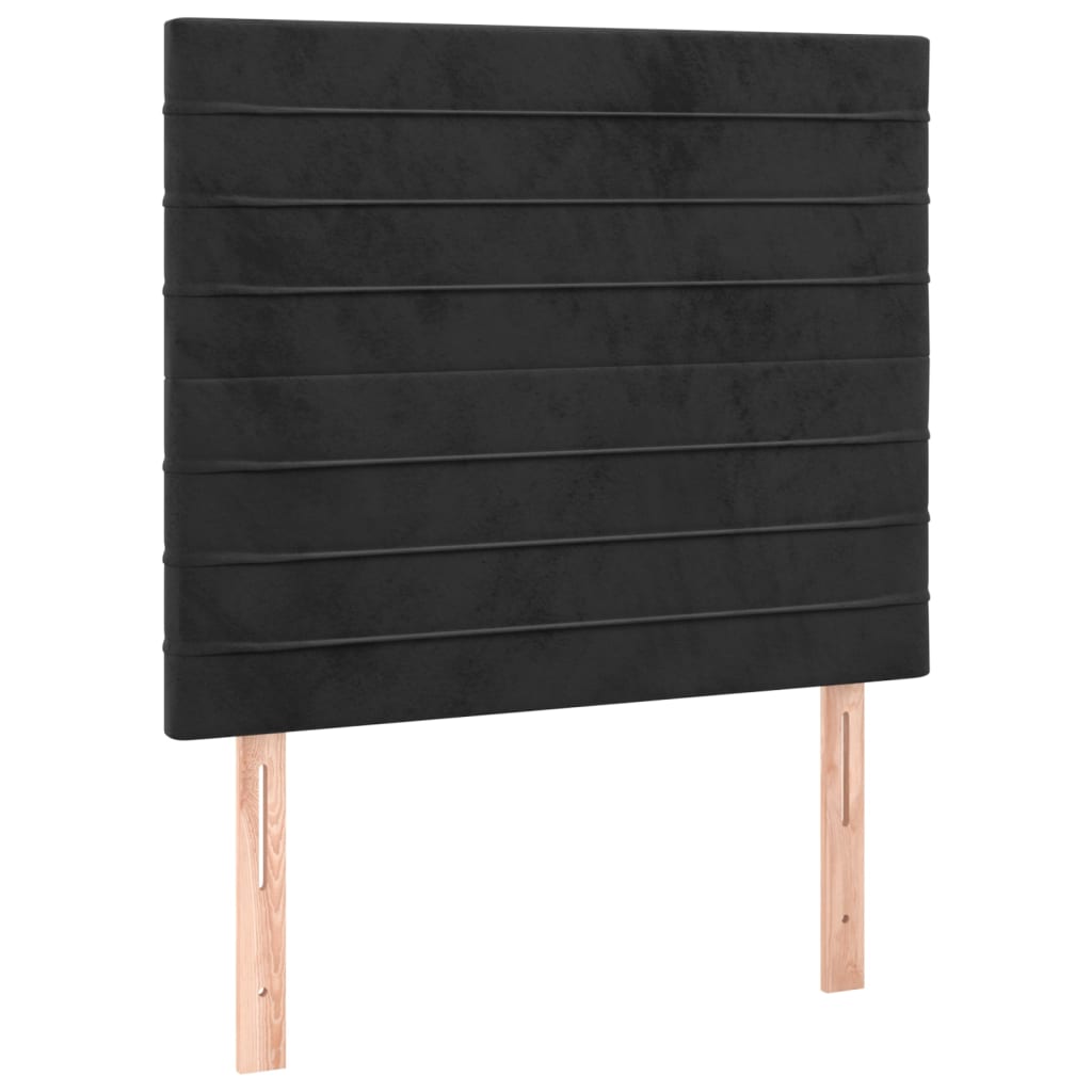 Testiera 2 pz Nera 80x5x78/88 cm in Velluto