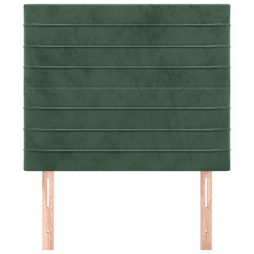 Testiera 2 pz Verde Scuro 80x5x78/88 cm in Velluto