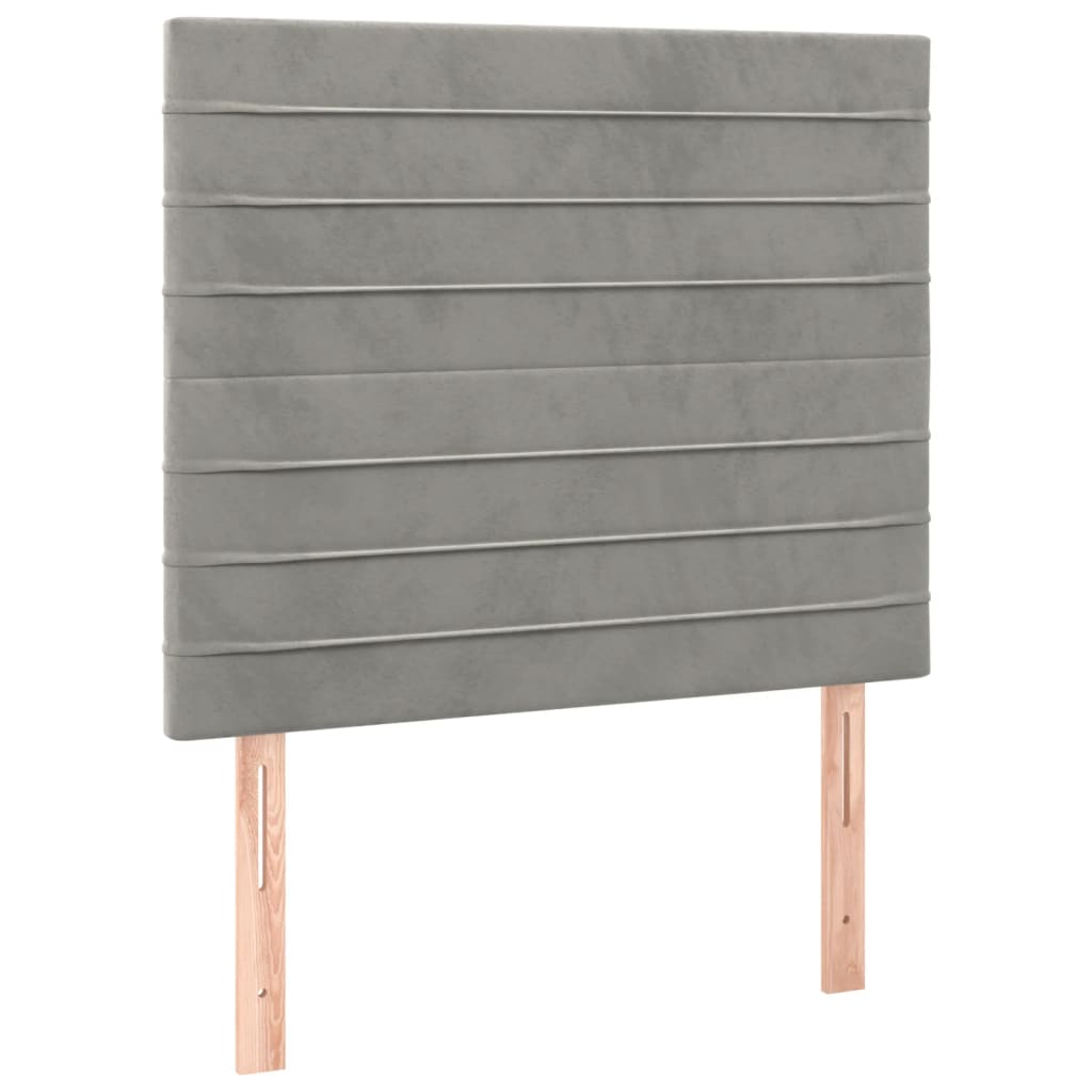 Testiera 2 pz Grigio Chiaro 90x5x78/88 cm in Velluto