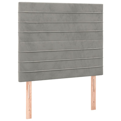 Testiera 2 pz Grigio Chiaro 90x5x78/88 cm in Velluto