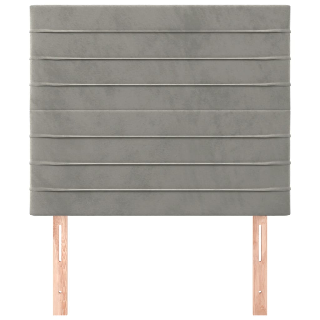 Testiera 2 pz Grigio Chiaro 90x5x78/88 cm in Velluto