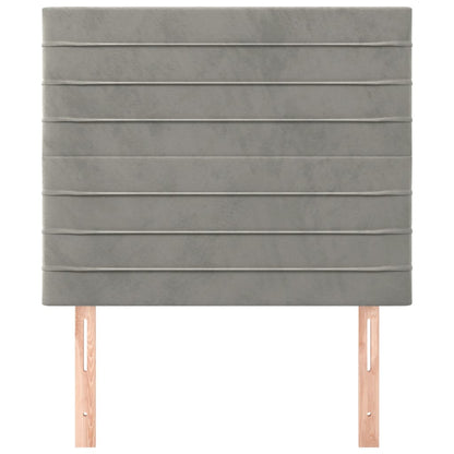 Testiera 2 pz Grigio Chiaro 90x5x78/88 cm in Velluto
