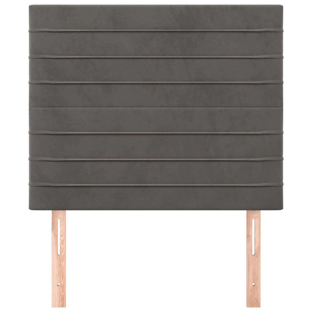 Testiera 2 pz Grigio Scuro 90x5x78/88 cm in Velluto