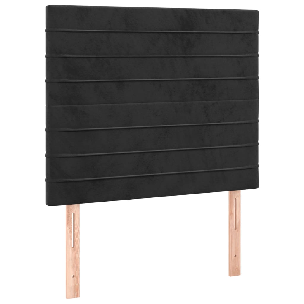 Testiera Nera 90x5x118/128 cm Velluto