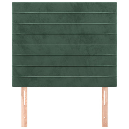 Testiera 2 pz Verde scuro 90x5x78/88 cm in Velluto