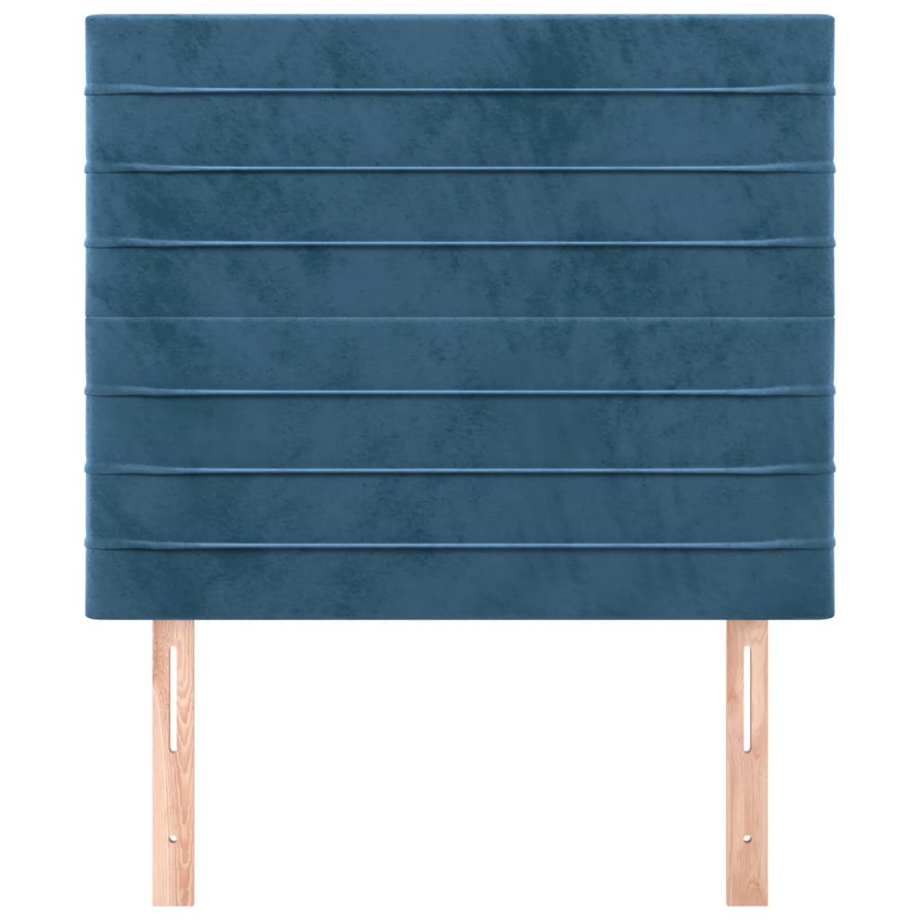 Testiera 2 pz Blu scuro 90x5x78/88 cm in Velluto