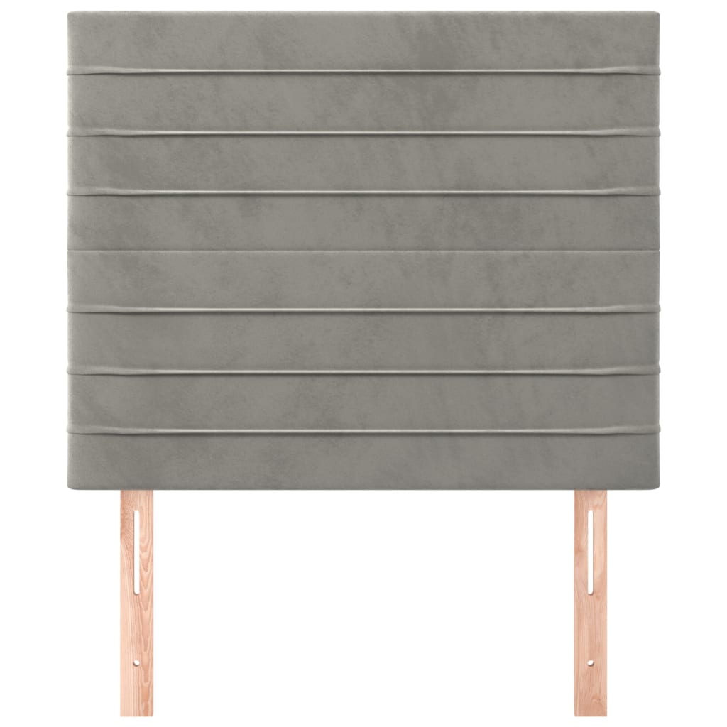 Testiera Grigio Chiaro 100x5x118/128 cm Velluto