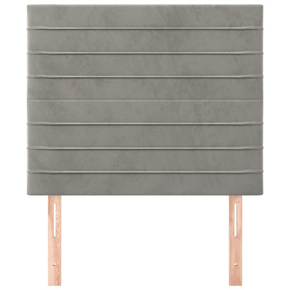 Testiere 2 pz Grigio Chiaro 100x5x78/88 cm in Velluto