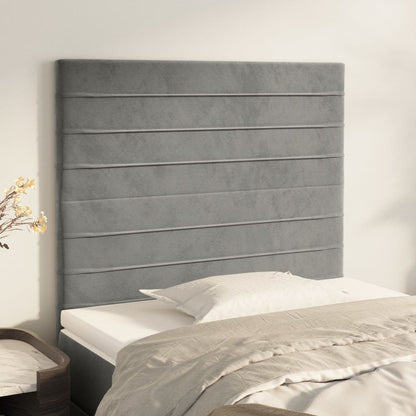 Testiera Grigio Chiaro 100x5x118/128 cm Velluto