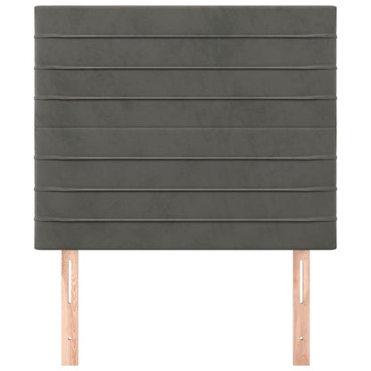 Testiere 2 pz Grigio Scuro 100x5x78/88 cm in Velluto