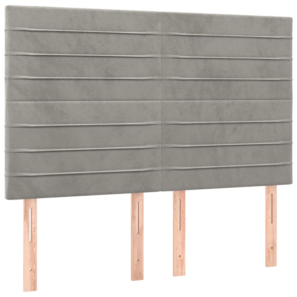 Testiera Grigio Chiaro 144x5x118/128 cm Velluto