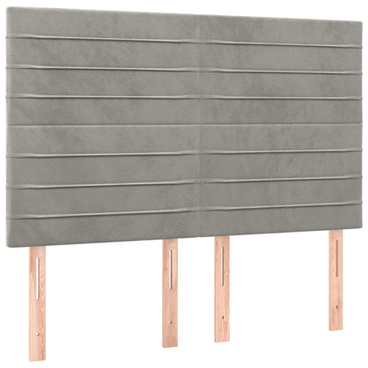 Testiera Grigio Chiaro 144x5x118/128 cm Velluto